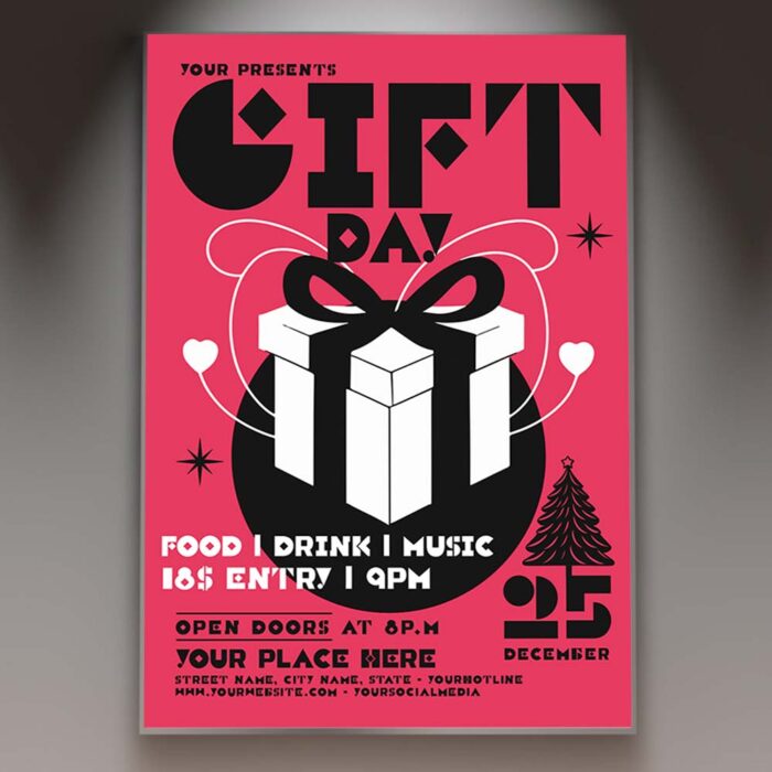 Download Gift Day Card Printable PSD Template 1