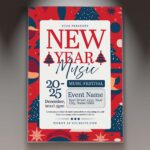 Download New Year Music Card Printable PSD Template 1