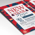 Download New Year Music Card Printable PSD Template 2