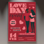 Download Love Day Event Card Printable PSD Template 1