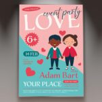 Download Love Event Party Card Printable PSD Template 1