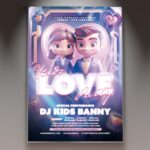 Download Love Kids Party Card Printable PSD Template 1