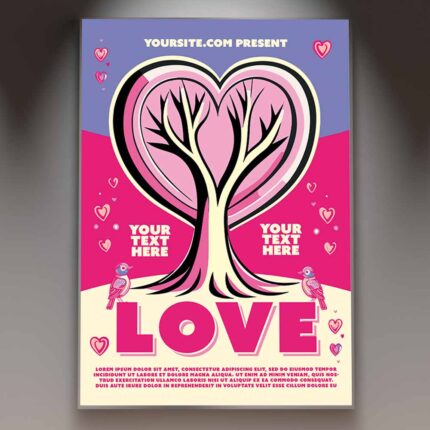 Download Love Time Card Printable PSD Template 1