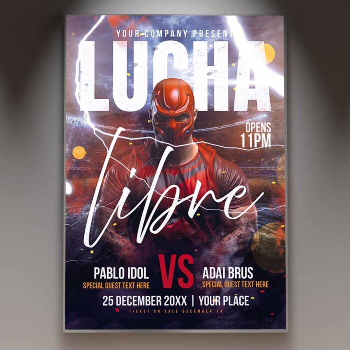 Download Lucha Libre Card Printable PSD Template 1