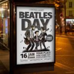 Download The Beatles Day Card Printable PSD Template 3