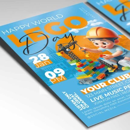 Lego Day Card Printable PSD Template | PSDmarket