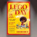 Download Lego Day Event Card Printable PSD Template 1