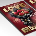 Download Love Day Rose Card Printable PSD Template 2