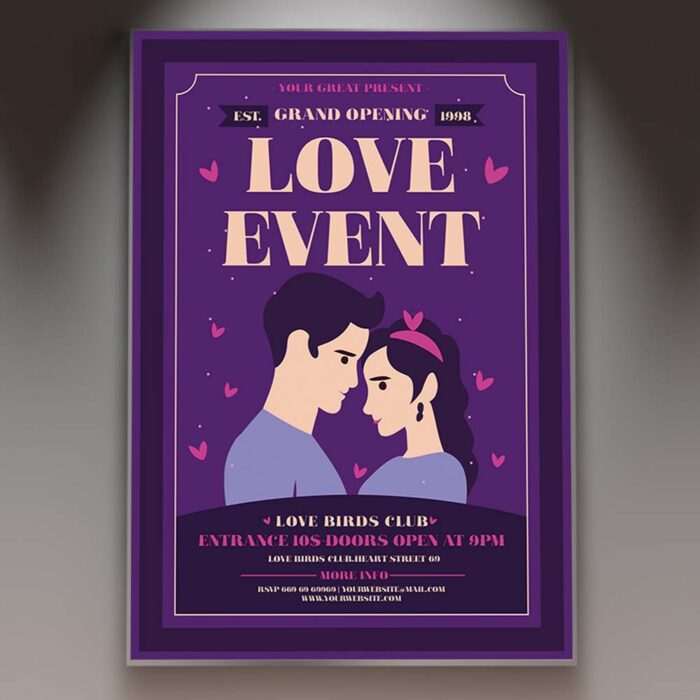 Download Love Event Couple Card Printable PSD Template 1