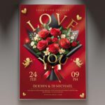 Download Love You Card Printable PSD Template 1