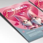Download Valentines Dinner Card Printable PSD Template 2