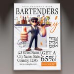 Download Bartenders Day Event Card Printable PSD Template 1