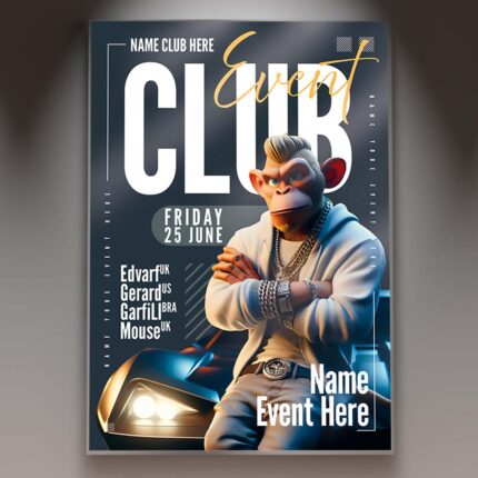 Download Club Event Card Printable PSD Template 1