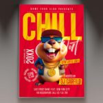 Download Chill Out Club Party Card Printable PSD Template 1