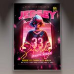 Download Jersey Party Card Printable PSD Template 1