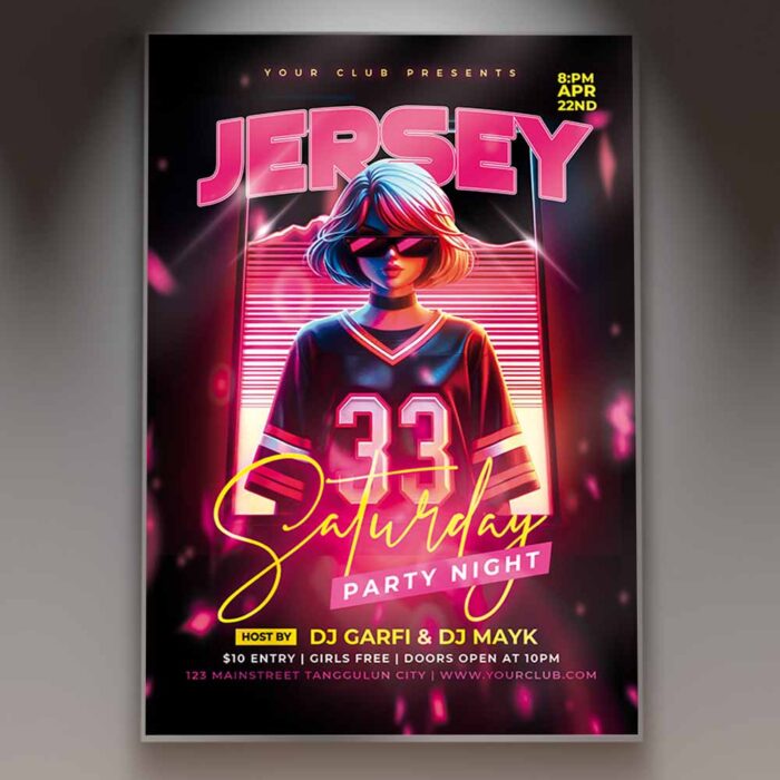 Download Jersey Party Card Printable PSD Template 1
