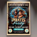 Download Pirates Party Card Printable PSD Template 1