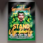 Download Stand Up Party Card Printable PSD Template 1