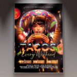 Download Tacos Card Printable PSD Template 1