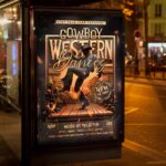 Download Western Cowboy Dances Card Printable PSD Template 3