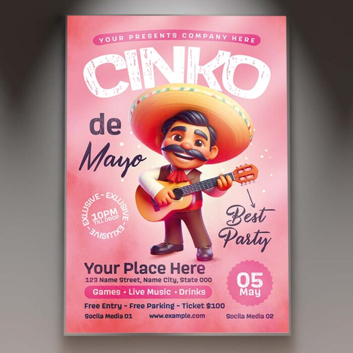 Download Cinco De Mayo Card Printable PSD Template 1