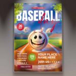 Download Baseball Day Card Printable PSD Template 1