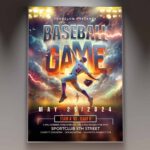 Download Baseball Game Event Card Printable PSD Template 1
