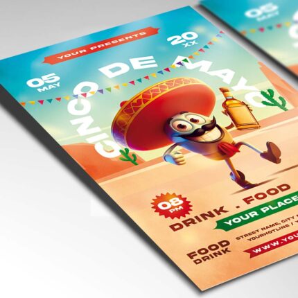 Вщцтдщфв Cinco De Mayo Tequila Party Card Printable PSD Template 2