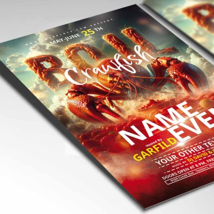 Download Crawfish Boil Event Card Printable PSD Template 2