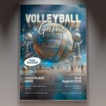 Download Volleyball Game Card Printable PSD Template 1