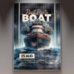 Download Boat Party Card Printable PSD Template 1
