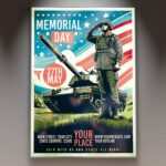 Download Memorial Day May Card Printable PSD Template 1