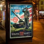 Download Memorial Day May Card Printable PSD Template 3