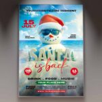 Download Santa is Back July Card Printable PSD Template 1