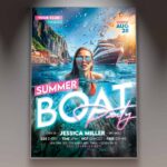 Download Summer Boat Party Card Printable PSD Template 1