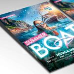 Download Summer Boat Party Card Printable PSD Template 2