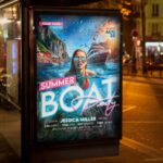 Download Summer Boat Party Card Printable PSD Template 3