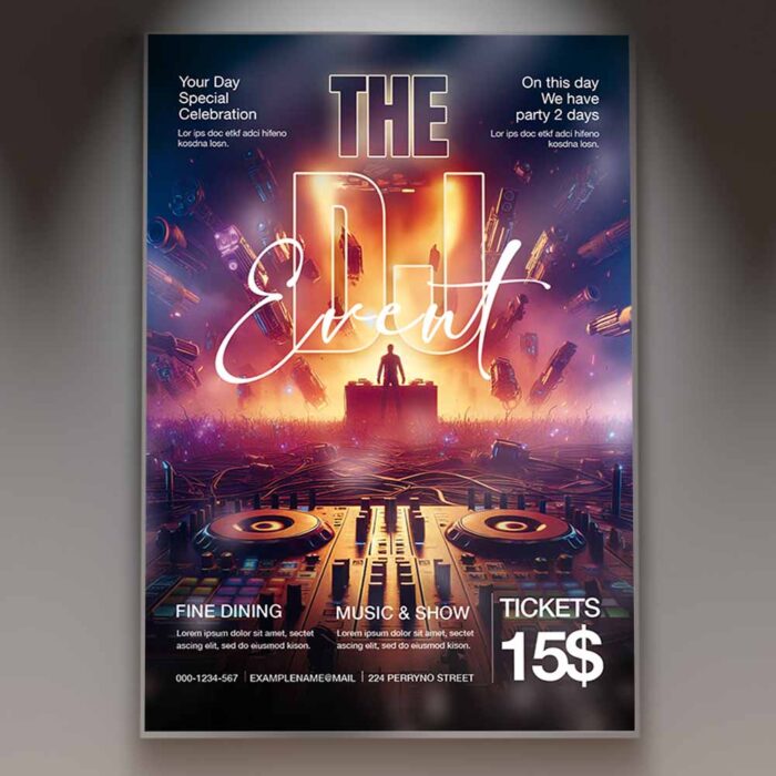 Download The DJ Event Card Printable PSD Template 1