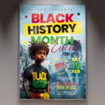 Download Black History Month Modern Card Printable PSD Template 1