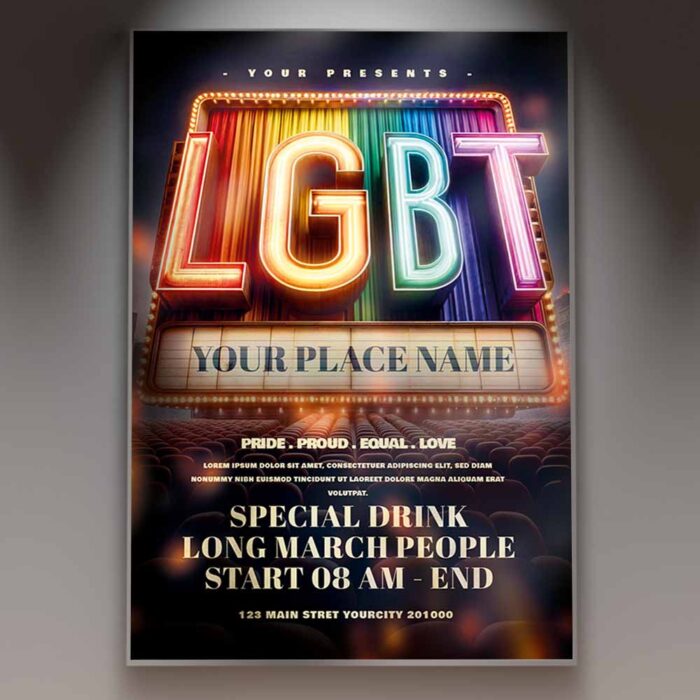 Download LGBT Fest Card Printable PSD Template 1