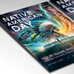 Download Native American Day 2025 Card Printable PSD Template 2