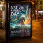Download Native American Day 2025 Card Printable PSD Template 3