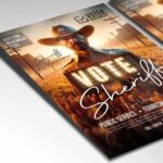 Download Sheriff Vote Event Card Printable PSD Template 2