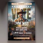 Download Sheriff Vote Night Card Printable PSD Template 1