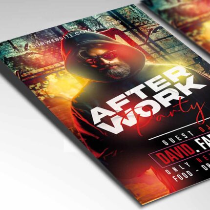 Download After Work Party Card Printable PSD Template 2
