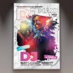 Download DJ Maxi Party Card Printable PSD Template 1