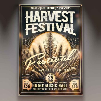 Download Harvest Fest 2025 Card Printable PSD Template 1