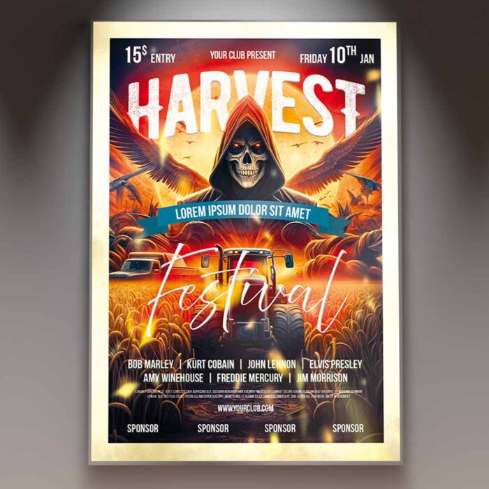 Download Harvest Fest Event Card Printable PSD Template 1