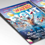 Download Water Fight Party Card Printable PSD Template 2