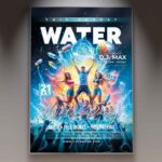 Download Water Party Card Printable PSD Template 1